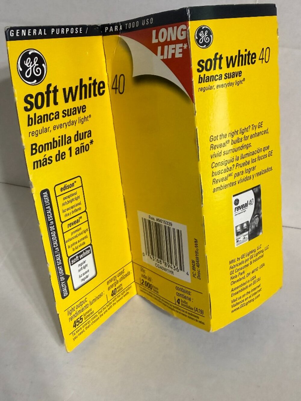 VTG GE Soft White 40 Watt Light Bulbs 2-Pack - 89436 - New Old Stock Tested